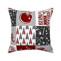 Red and Gray Football Patchwork Rotated