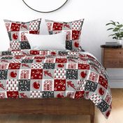 Red and Gray Football Patchwork Rotated