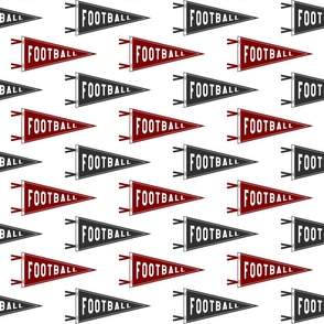 Red and Gray Football Pennants