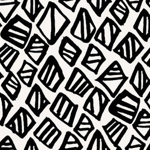 Black and White Shapes Pattern