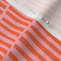 Imperfect Wavy Stripes - pink, orange