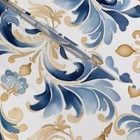 watercolour art deco navy and gold