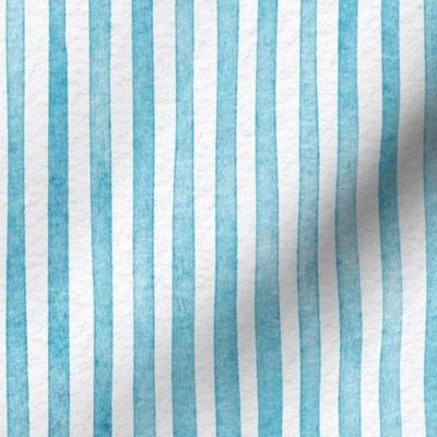 watercolor blue stripe - caribbean color - coastal blue stripe wallpaper