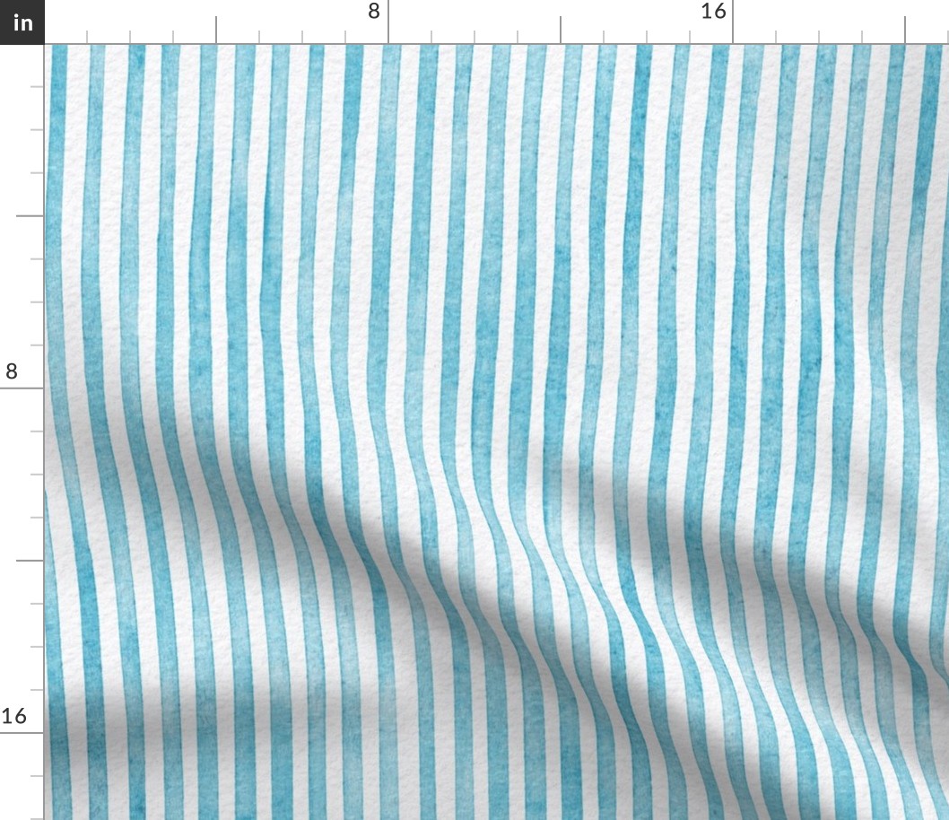 watercolor blue stripe - caribbean color - coastal blue stripe wallpaper