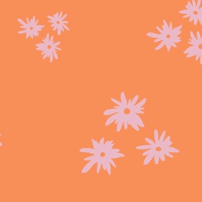 Floral Trio_on orange_JUMBO_24x12