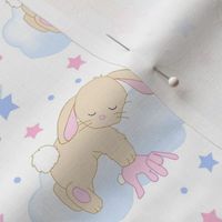 Bunny Cloud Stars Pink Blue Baby Girl Boy Nursery Smallest Size 