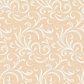 Abstract  floral  rococo swirls - sandy 