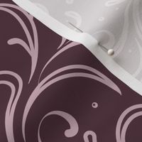 Abstract  floral  rococo swirls - plum-lavender