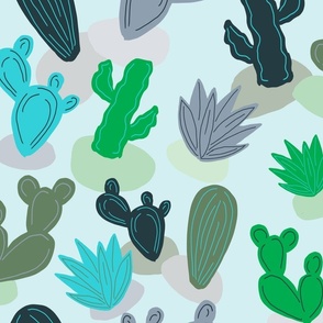 Happy Little Desert Cactus in Mega Matter Pantone Moss Colors