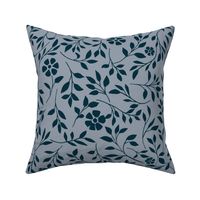 navy blue vine leaf pattern  lavender background