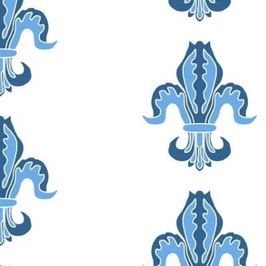 Isolated fleur de lis Blue on White