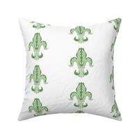 Isolated fleur de lis Green on White