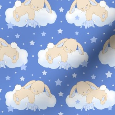 Bunny Rabbit Cloud Stars Blue Baby Boy Nursery Smallest Size 