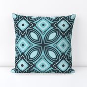 Revival - Mid Century Modern Geometric Ice Blue and Midnight Blue Large