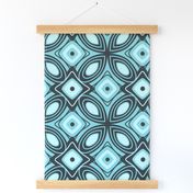 Revival - Mid Century Modern Geometric Ice Blue and Midnight Blue Large