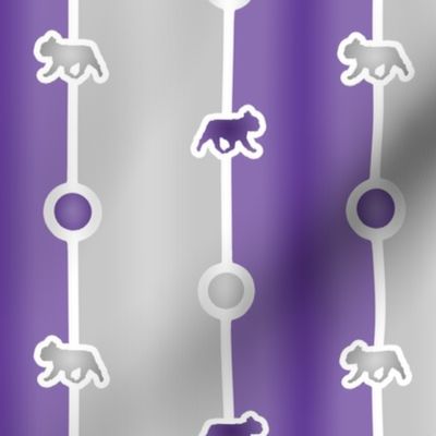 French Bulldog Bead Chain - purple silver