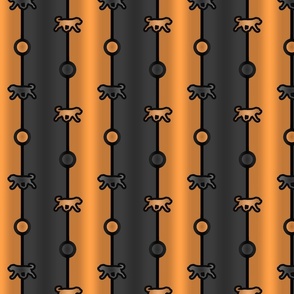 Tailed Rottweiler Bead Chain - rust black