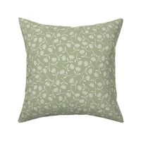 ditsy floral - creamy white_ light sage green - small scale flowers