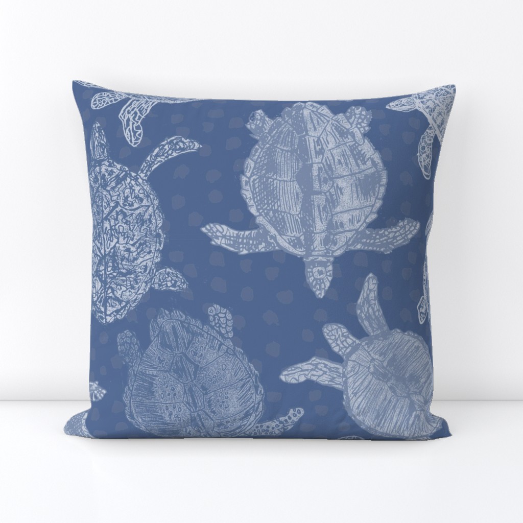 moody blues - monochrome  sea turtles  (Bedding Sized)