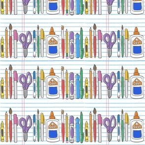 Back to School Art Supplies Border