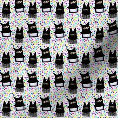 Ninja Kitty Cat Stickers | Rainbow Dots