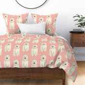 Large Watercolour Samoyed autumn harvest pink for bedding and wallpaper