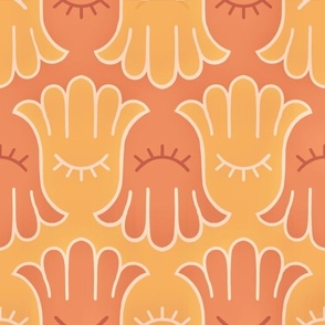 Hamsa sleepy eyes - orange