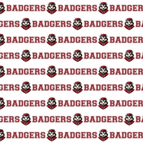 Badgers Mascot Text | Red - School Spirit College Team Cheer Collection