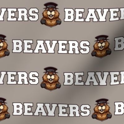 Beavers Mascot Text | White on Grey - School Spirit College Team Cheer Collection