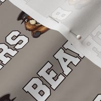 Beavers Mascot Text | White on Grey - School Spirit College Team Cheer Collection