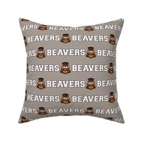 Beavers Mascot Text | White on Grey - School Spirit College Team Cheer Collection
