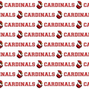 Cardinals Mascot Text | Red & White - School Spirit College Team Cheer Collection