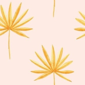 Medium watercolor coastal palm leaf yellow and pink for kids, pets and accessories