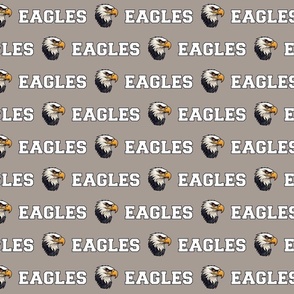 Eagles Mascot Text | White on Grey - School Spirit College Team Cheer Collection