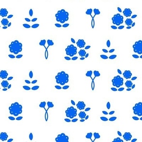 Spoonflower Ayana Scatter Cobalt on White