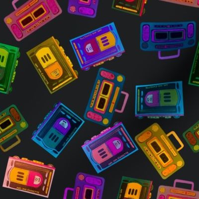 Radical Rainbow Mix Tape Machines - Jewel Tone Black