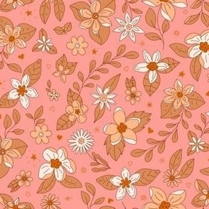 Bohemian floral pink 8x6"
