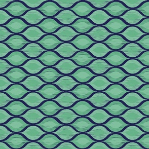 Ogee Ikat: Horizontal in Royal Purple, Mint Green and Sage Green - search jigbuikat02- medium