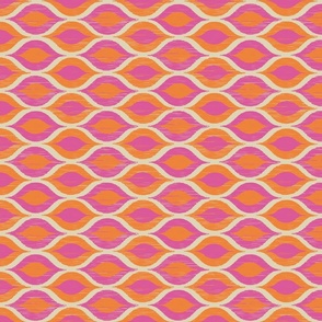 Ogee Ikat Inspired: Horizontal in Orange, Hot Pink and Gold - search ikat01 - medium