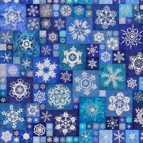 Snowflakes Blue Patchwork