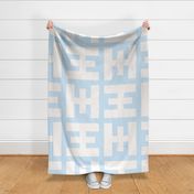 Wang (King) Chinese Calligraphy in light blue and white