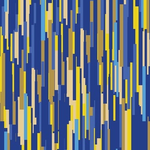 Abstract Broken Blue Gold Stripes and Striations