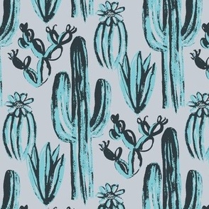 Painted Cacti (Gray)