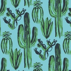 Painted Cacti (Blue)