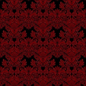 (small) Damask Dark Red