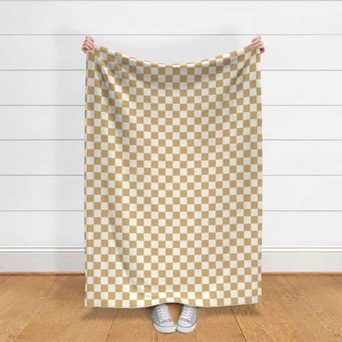 modern geometric checker checkerboard retro brown Natural Honey gold sand