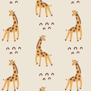 Lg Safari Giraffes - Ecru