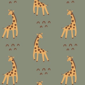 Lg Safari Giraffes - Green