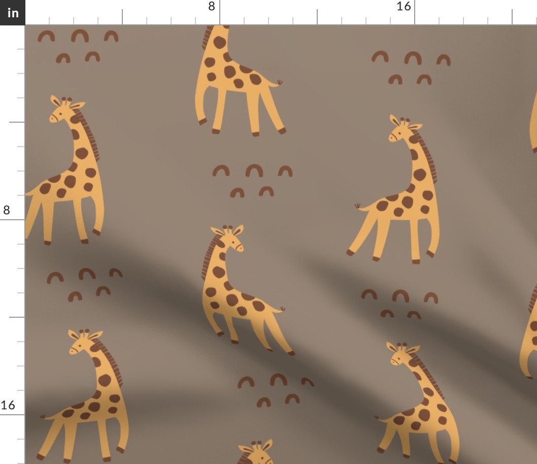 Lg Safari Giraffes - brown