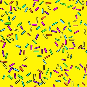 Rainbow Sprinkles  Dashes / large Yellow